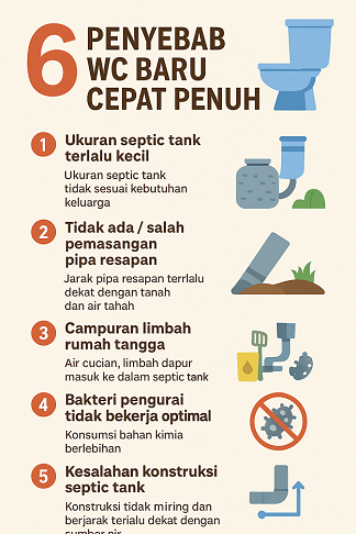 wc baru tapi cepat penuh